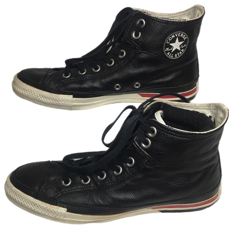 Rare leather Converse two fold high tops. Mens 6/Womens 8 - Picture 2 of 13
